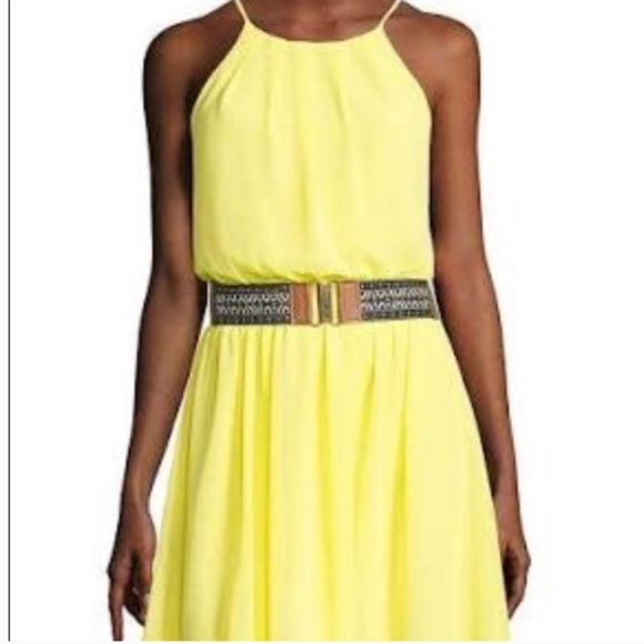 Belted yellow summer dress - Picture 2 of 7